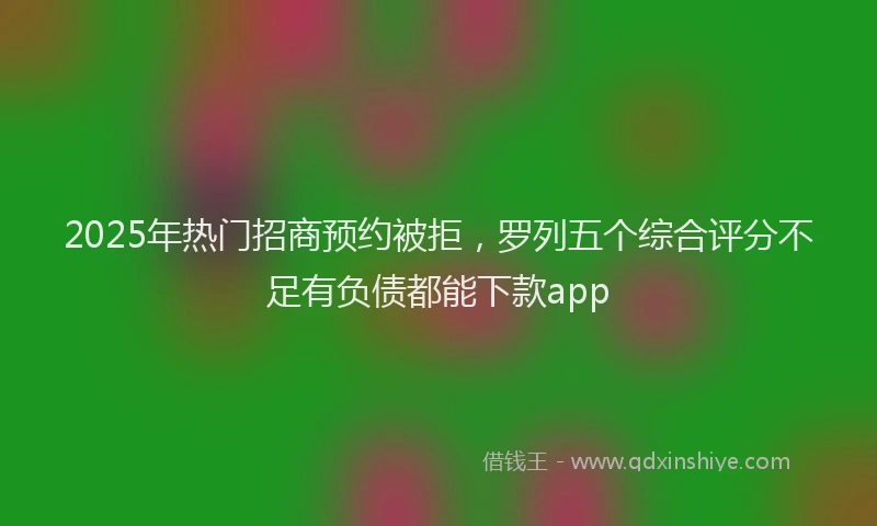 2025年热门招商预约被拒，罗列五个综合评分不足有负债都能下款app