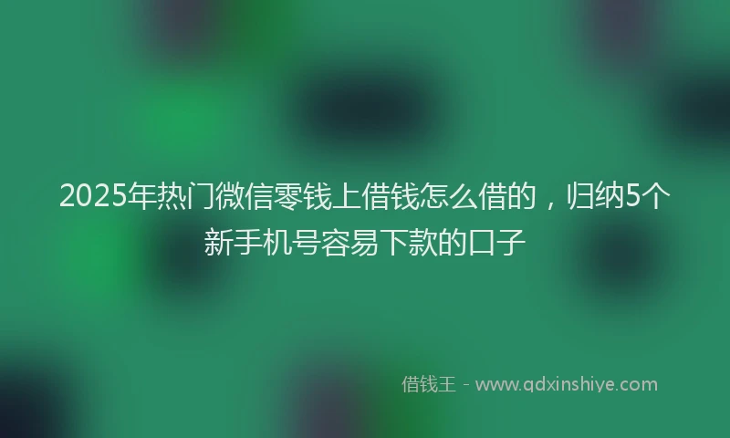 2025年热门微信零钱上借钱怎么借的，归纳5个新手机号容易下款的口子