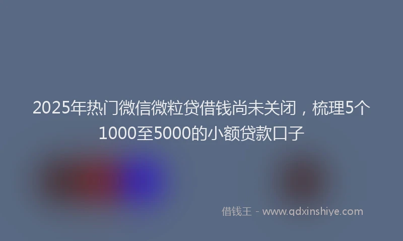 2025年热门微信微粒贷借钱尚未关闭，梳理5个1000至5000的小额贷款口子