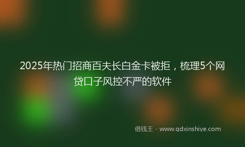 2025年热门招商百夫长白金卡被拒，梳理5个网贷口子风控不严的软件