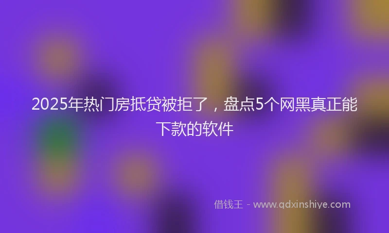 2025年热门房抵贷被拒了，盘点5个网黑真正能下款的软件