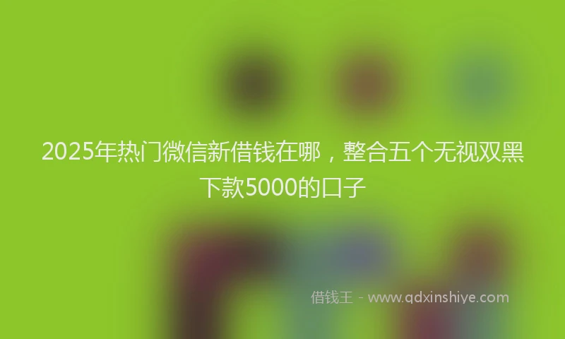 2025年热门微信新借钱在哪，整合五个无视双黑下款5000的口子