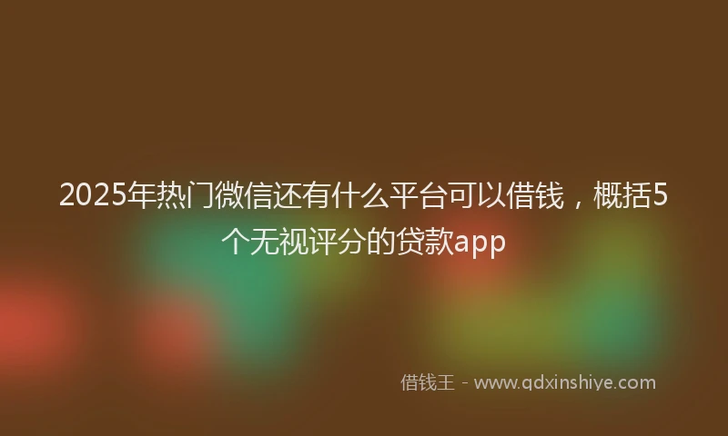 2025年热门微信还有什么平台可以借钱，概括5个无视评分的贷款app