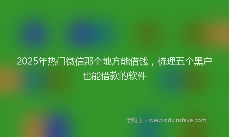 2025年热门微信那个地方能借钱，梳理五个黑户也能借款的软件