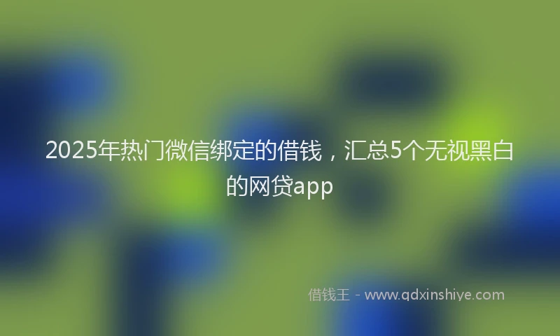 2025年热门微信绑定的借钱，汇总5个无视黑白的网贷app