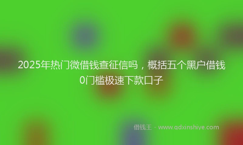 2025年热门微借钱查征信吗，概括五个黑户借钱0门槛极速下款口子