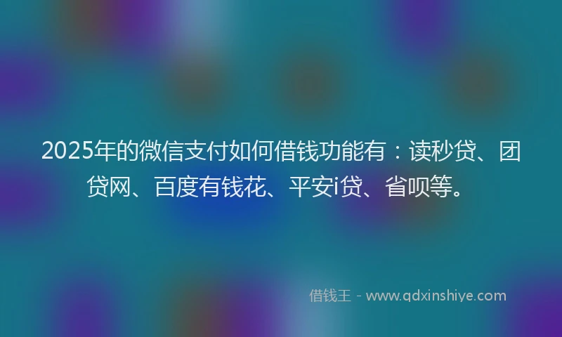 2025年的微信支付如何借钱功能有：读秒贷、团贷网、百度有钱花、平安i贷、省呗等。