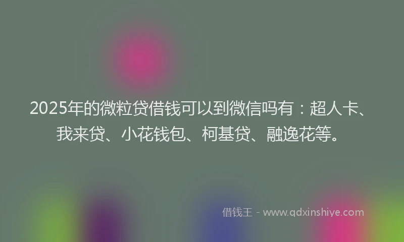 2025年的微粒贷借钱可以到微信吗有：超人卡、我来贷、小花钱包、柯基贷、融逸花等。