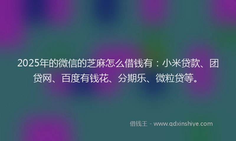 2025年的微信的芝麻怎么借钱有：小米贷款、团贷网、百度有钱花、分期乐、微粒贷等。