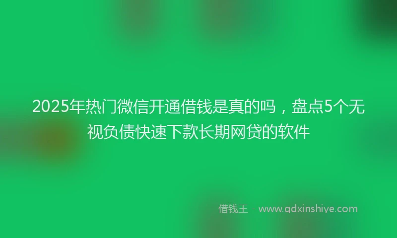 2025年热门微信开通借钱是真的吗，盘点5个无视负债快速下款长期网贷的软件