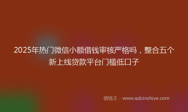 2025年热门微信小额借钱审核严格吗，整合五个新上线贷款平台门槛低口子