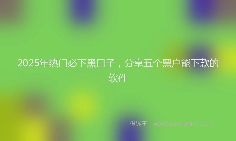 2025年热门必下黑口子，分享五个黑户能下款的软件