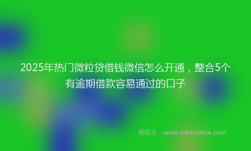 2025年热门微粒贷借钱微信怎么开通，整合5个有逾期借款容易通过的口子