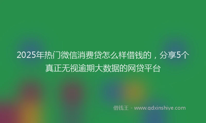 2025年热门微信消费贷怎么样借钱的，分享5个真正无视逾期大数据的网贷平台