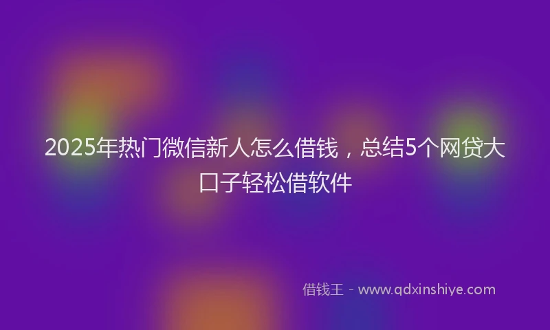 2025年热门微信新人怎么借钱，总结5个网贷大口子轻松借软件