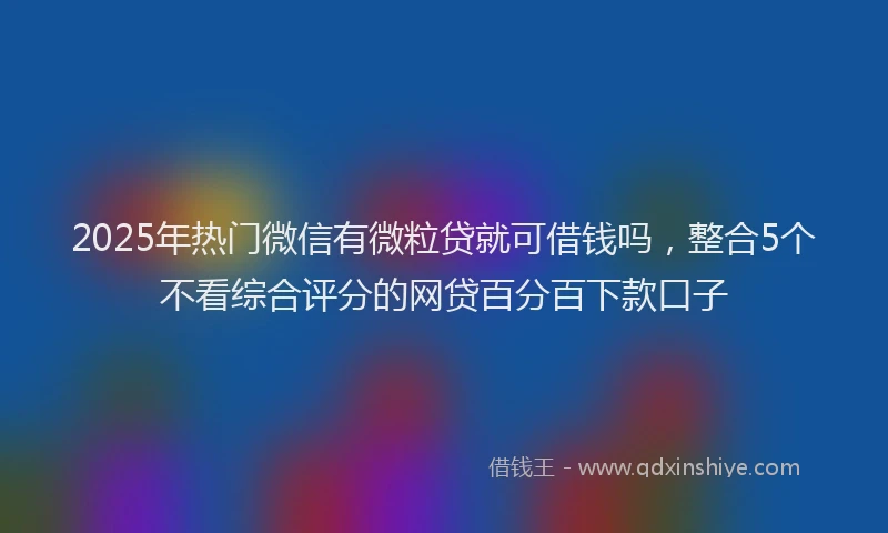 2025年热门微信有微粒贷就可借钱吗，整合5个不看综合评分的网贷百分百下款口子