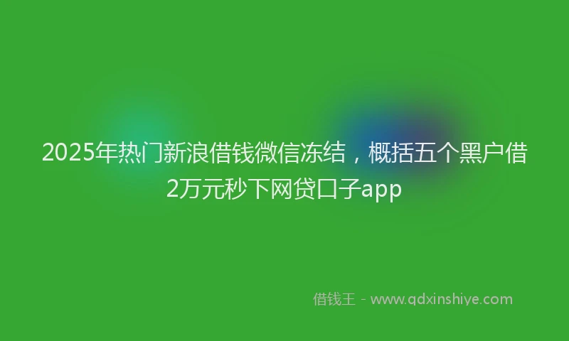 2025年热门新浪借钱微信冻结，概括五个黑户借2万元秒下网贷口子app
