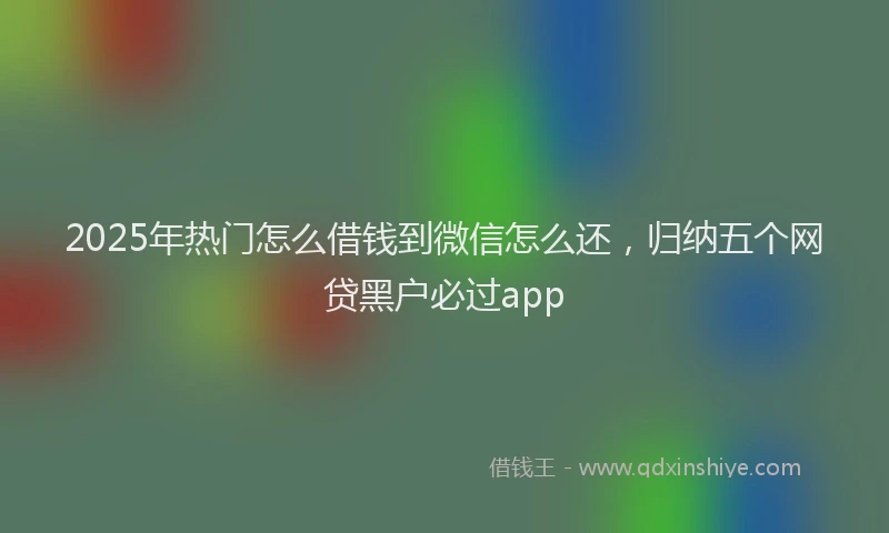 2025年热门怎么借钱到微信怎么还，归纳五个网贷黑户必过app