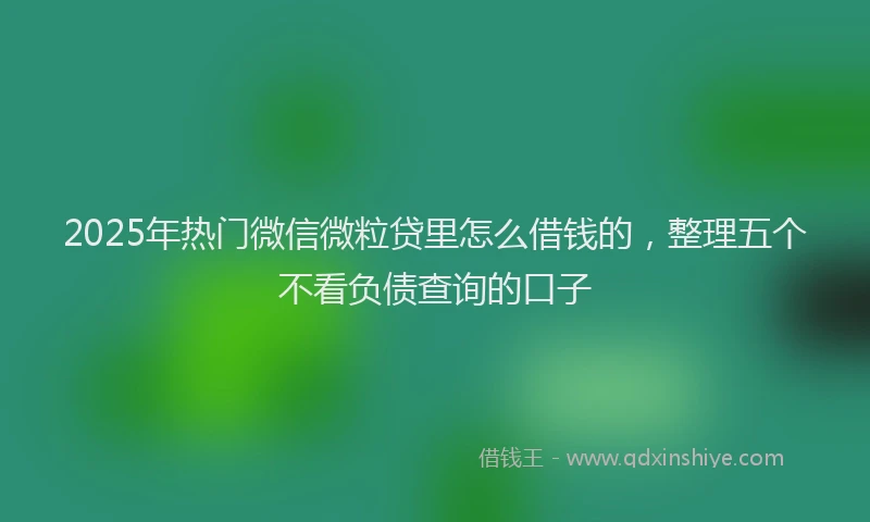2025年热门微信微粒贷里怎么借钱的，整理五个不看负债查询的口子