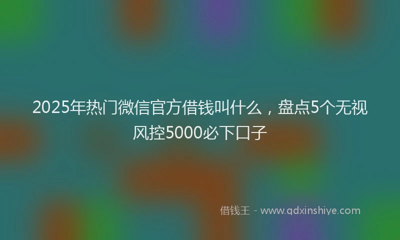 2025年热门微信官方借钱叫什么，盘点5个无视风控5000必下口子