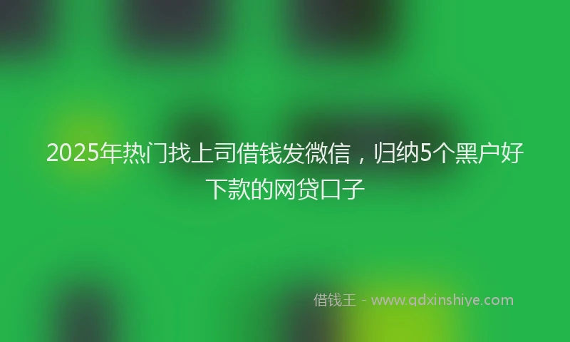 2025年热门找上司借钱发微信，归纳5个黑户好下款的网贷口子