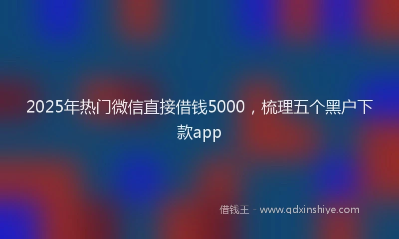2025年热门微信直接借钱5000，梳理五个黑户下款app