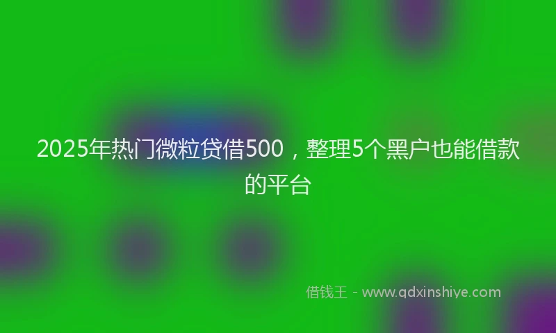 2025年热门微粒贷借500，整理5个黑户也能借款的平台