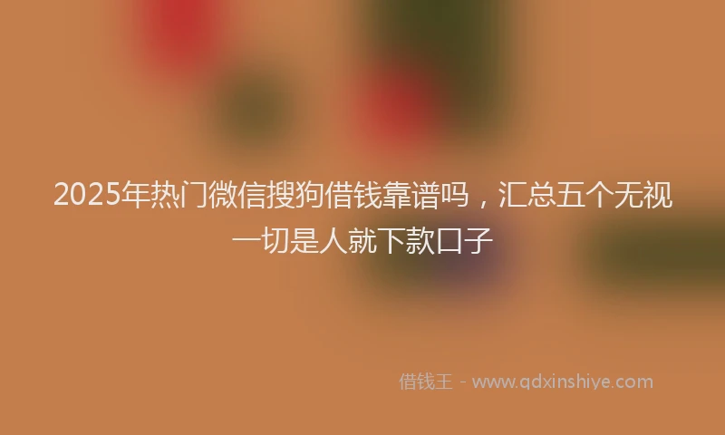 2025年热门微信搜狗借钱靠谱吗，汇总五个无视一切是人就下款口子