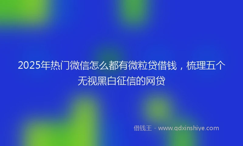 2025年热门微信怎么都有微粒贷借钱，梳理五个无视黑白征信的网贷