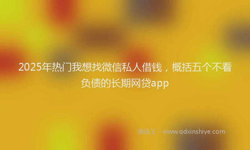 2025年热门我想找微信私人借钱，概括五个不看负债的长期网贷app