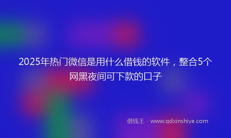 2025年热门微信是用什么借钱的软件，整合5个网黑夜间可下款的口子