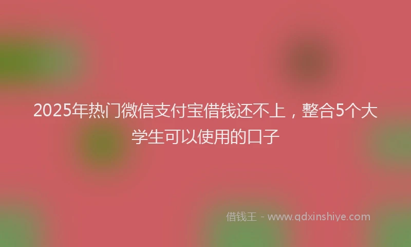 2025年热门微信支付宝借钱还不上，整合5个大学生可以使用的口子