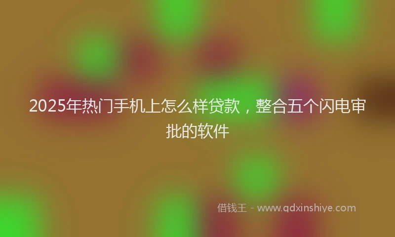 2025年热门手机上怎么样贷款，整合五个闪电审批的软件
