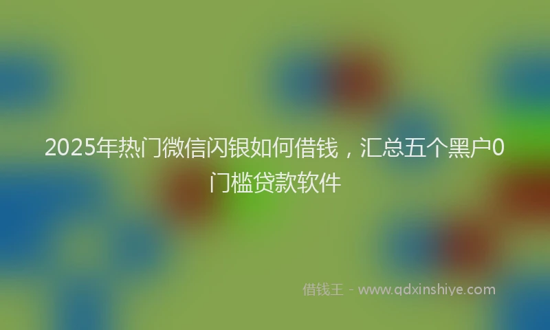 2025年热门微信闪银如何借钱，汇总五个黑户0门槛贷款软件