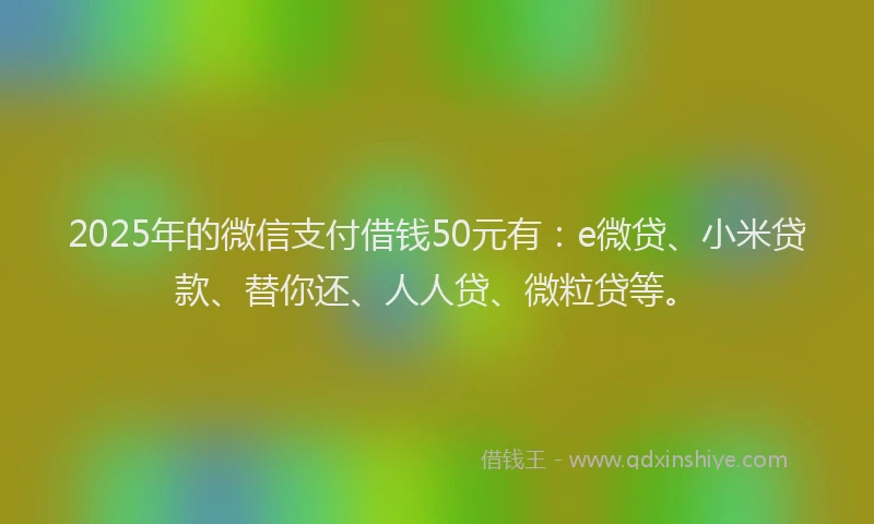 2025年的微信支付借钱50元有：e微贷、小米贷款、替你还、人人贷、微粒贷等。