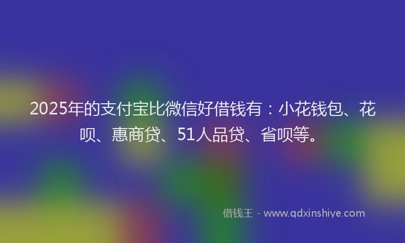 2025年的支付宝比微信好借钱有：小花钱包、花呗、惠商贷、51人品贷、省呗等。