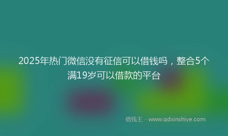 2025年热门微信没有征信可以借钱吗，整合5个满19岁可以借款的平台