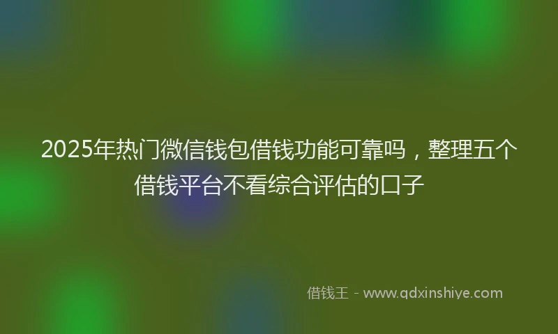 2025年热门微信钱包借钱功能可靠吗，整理五个借钱平台不看综合评估的口子