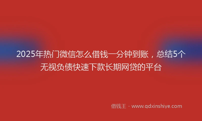 2025年热门微信怎么借钱一分钟到账，总结5个无视负债快速下款长期网贷的平台