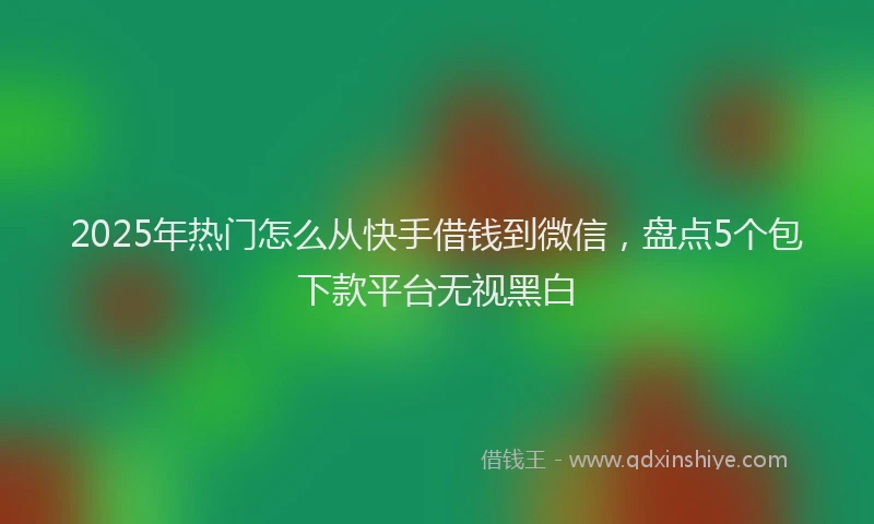 2025年热门怎么从快手借钱到微信，盘点5个包下款平台无视黑白