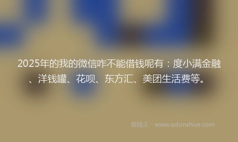 2025年的我的微信咋不能借钱呢有：度小满金融、洋钱罐、花呗、东方汇、美团生活费等。