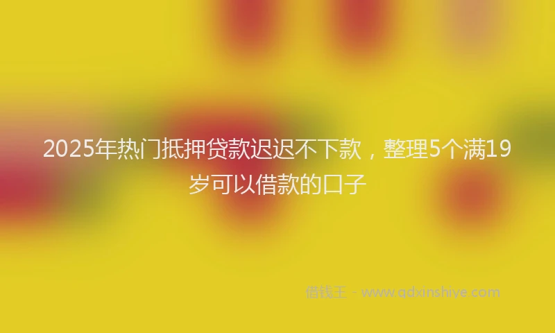 2025年热门抵押贷款迟迟不下款，整理5个满19岁可以借款的口子