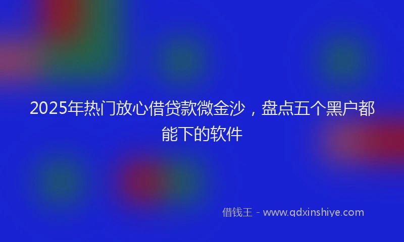 2025年热门放心借贷款微金沙，盘点五个黑户都能下的软件