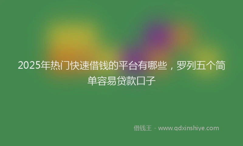 2025年热门快速借钱的平台有哪些，罗列五个简单容易贷款口子
