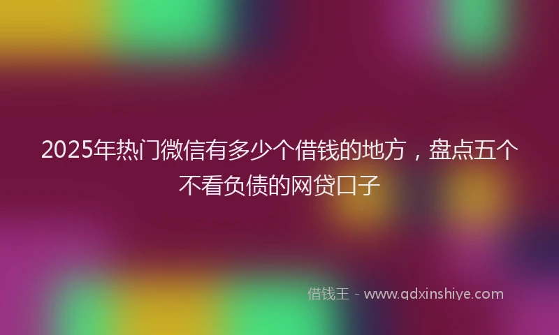 2025年热门微信有多少个借钱的地方，盘点五个不看负债的网贷口子
