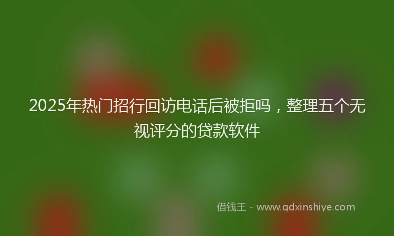 2025年热门招行回访电话后被拒吗，整理五个无视评分的贷款软件