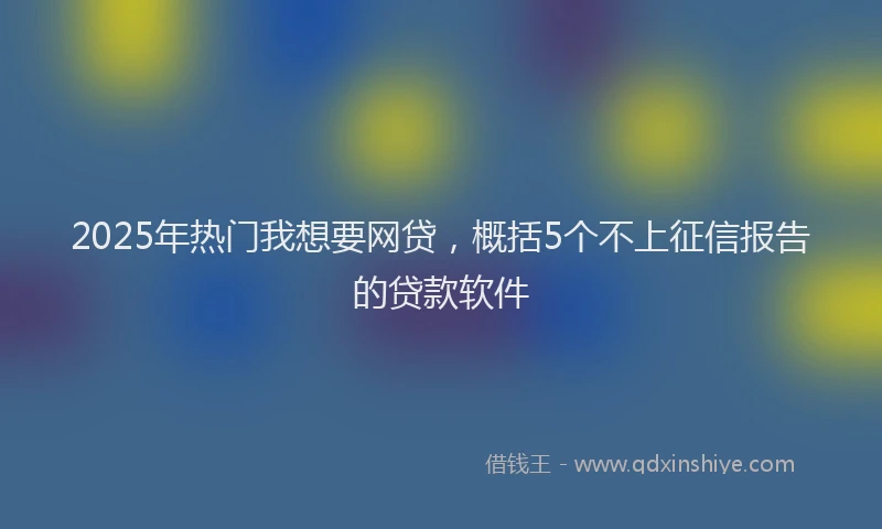 2025年热门我想要网贷，概括5个不上征信报告的贷款软件