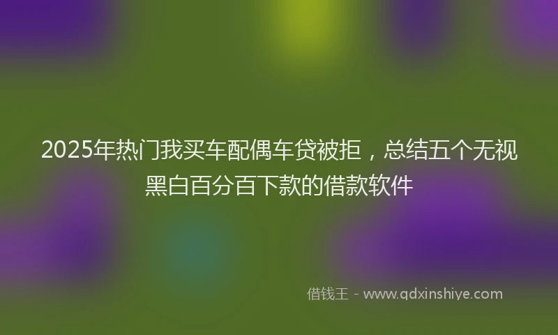 2025年热门我买车配偶车贷被拒，总结五个无视黑白百分百下款的借款软件