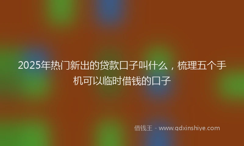 2025年热门新出的贷款口子叫什么，梳理五个手机可以临时借钱的口子