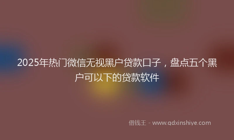 2025年热门微信无视黑户贷款口子，盘点五个黑户可以下的贷款软件